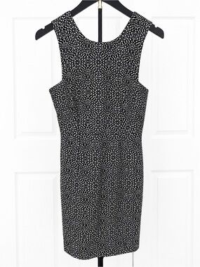 H&M Black and White Patterned Midi Sheath Dress